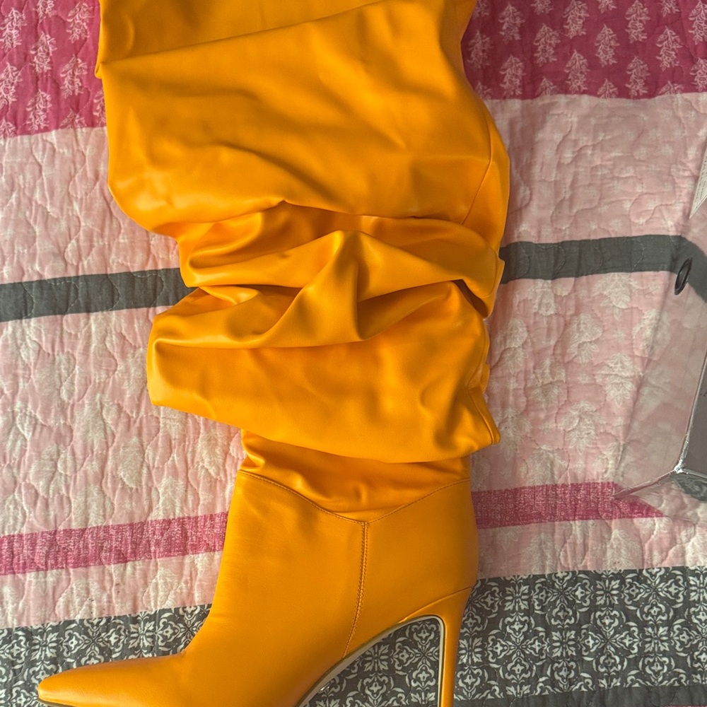 AKIRA Bold Yellow Heeled Boots